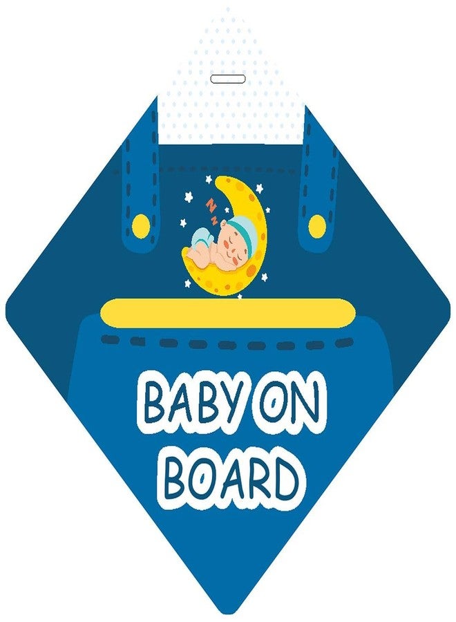 CVANU 2pcs Baby on Board Laminated Kids Safety Vinyl Sticker with 2 Suction Cup for Car Drivers (6inX6in)_R1-10 - Image 1