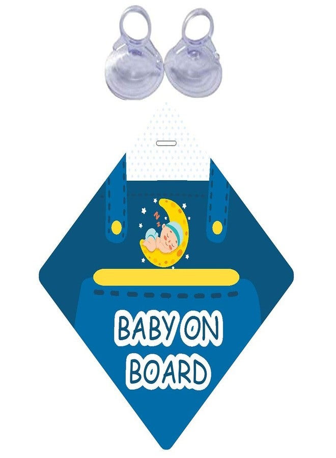 CVANU 2pcs Baby on Board Laminated Kids Safety Vinyl Sticker with 2 Suction Cup for Car Drivers (6inX6in)_R1-10 - Image 2
