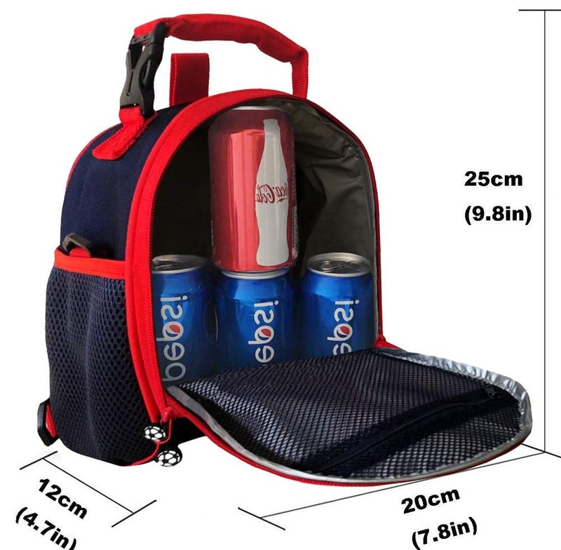 7-Mi Kids Lunch Box For Boys Resuable Insulated Thermal Boys Lunch Bags With Shoulder Strap Lunch Box Sandwich Snack 3D Football Lunch Bags For Kids - Image 4