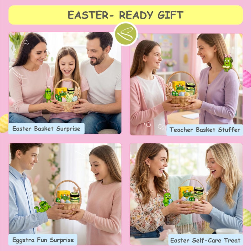 Stofinity 60 Positive Pickle Affirmation Cards Jar - Easter Basket Stuffers For Teen Girls Trendy Stuff, Easter Gifts For Women Men, Cute Inspirational Gifts For Friends, Daughter, Sister, Adults - Image 4