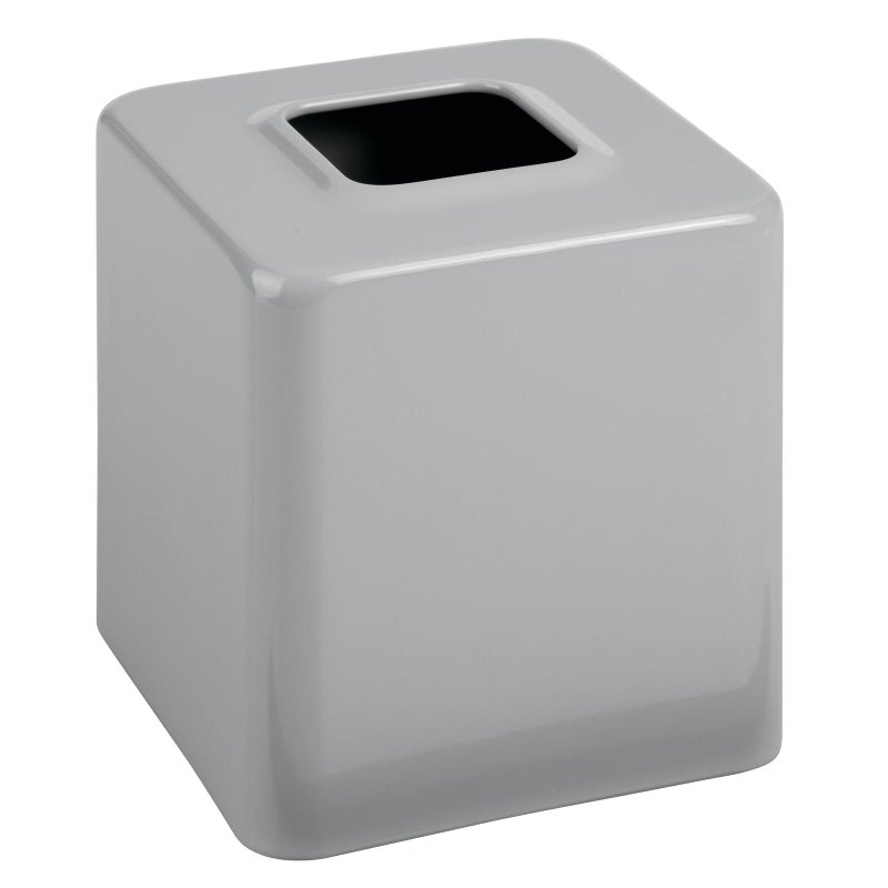 mDesign Metal Square Tissue Box Cover, Modern Facial Paper Holder - Accessories for Bathroom Vanity Countertop, Bedroom Dresser, Night Stand, Desk, Office and End Table - Unity Collection - Gray - Image 5