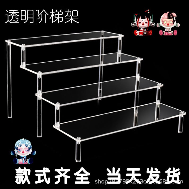Acrylic Three-Layer Doll Display Stand For Jasmine Cosmetics, Trapezoidal Wallet, Jewelry Display Rack, Punch-Free Storage Rack - Image 2