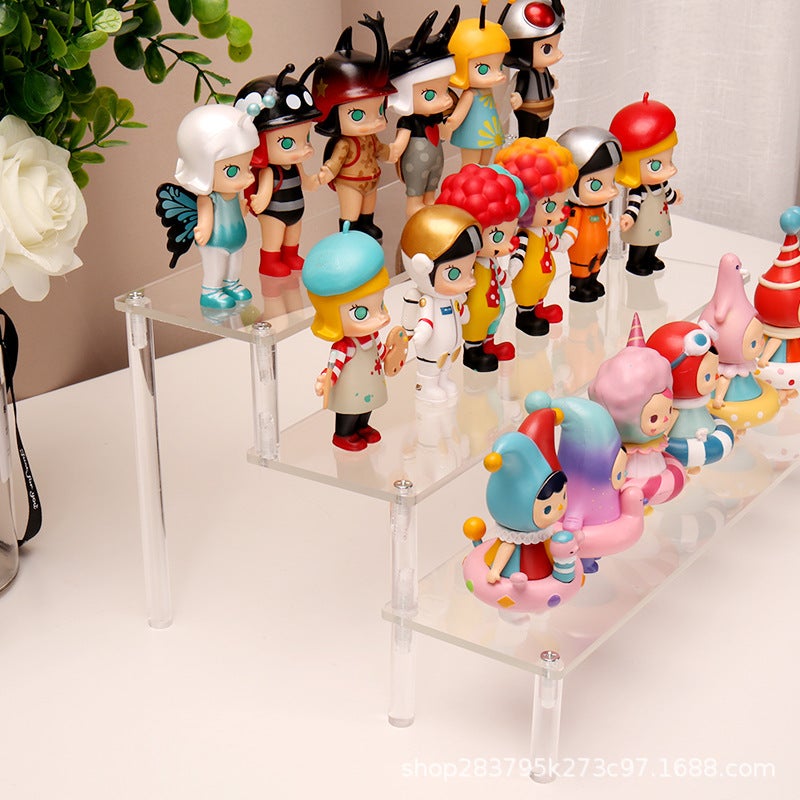 Acrylic Three-Layer Doll Display Stand For Jasmine Cosmetics, Trapezoidal Wallet, Jewelry Display Rack, Punch-Free Storage Rack - Image 5