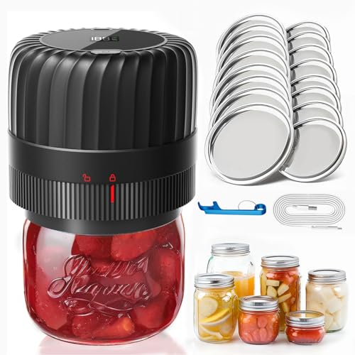 KITOOL Electric Mason Jar Vacuum Sealer Kit for Wide-Mouth & Regular-Mouth Mason Jars, Food Saver Vacuum Canning Sealer Machine Includes 16 Jar Lids - Image 1
