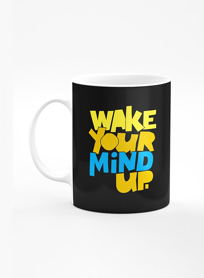 Stylizedd Designer Printed Coffee Mug with Heavy Duty Handle 11oz Ceramic Personalised Gift Mugs Cup [Microwave Safe & Dishwasher Proof] - Wake your mind up - Image 1