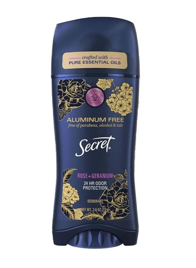 Secret Deodorant Stick Rose + Geranium 24 HR Odor Protection - 73 gm