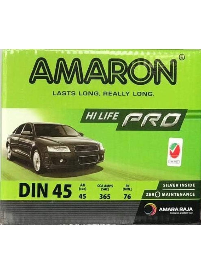 Amaron Maintenance Free Car Battery 12V 45AH DIN45 - Image 1