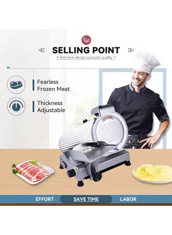 General Meat Slicer Machine for Home and Commercial 240W Frozen Meat and Cheese with 10 inch " Chrome Steel Blade, Semi-Auto Adjustable Thickness  - Image 2