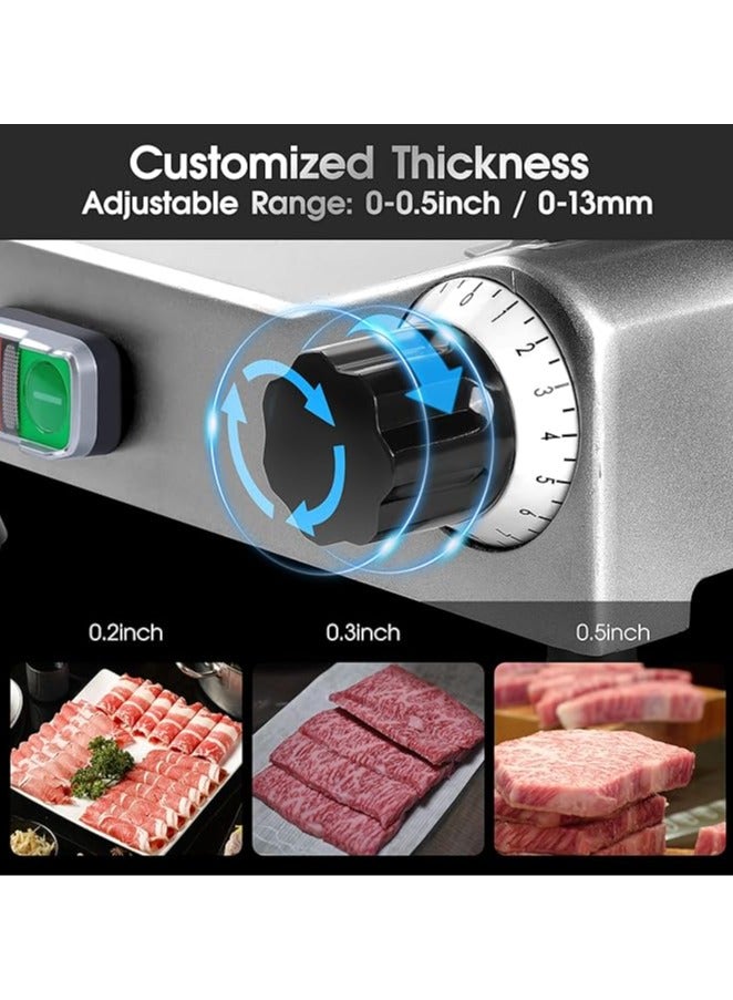 General Meat Slicer Machine for Home and Commercial 240W Frozen Meat and Cheese with 10 inch " Chrome Steel Blade, Semi-Auto Adjustable Thickness  - Image 4