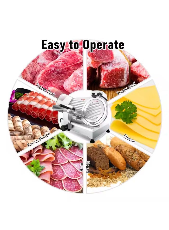 General Meat Slicer Machine for Home and Commercial 240W Frozen Meat and Cheese with 10 inch " Chrome Steel Blade, Semi-Auto Adjustable Thickness  - Image 5