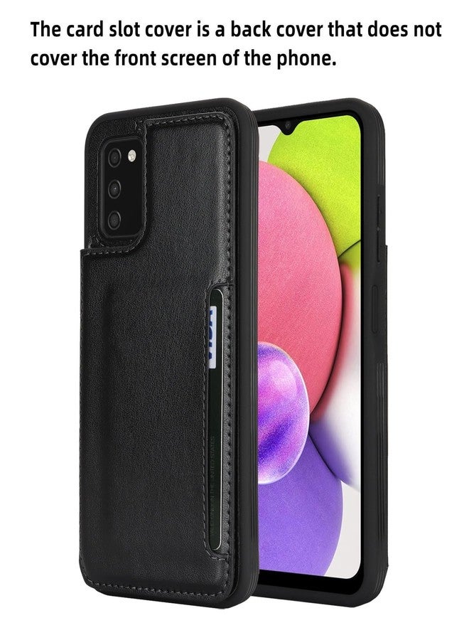آي كوفر كايس جراب iCoverCase متوافق مع هاتف سامسونج جالاكسي A03s، مزود بحامل بطاقات، جراب محفظة للرجال والنساء [حجب RFID] جراب حماية للهاتف مصنوع من جلد البولي يوريثان، مناسب للنسخة الأوروبية من هاتف A03s (أسود) - Image 3