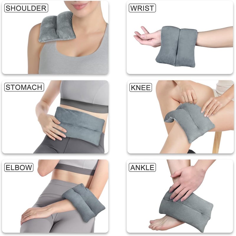Atsuwell Heating Pad Microwavable Warm Compress 6 x 11 Multipurpose Microwave Heating Pad for Cramps Knee Muscles Joints Unscented Moist Heat Pack for Relaxation Grey - Image 3