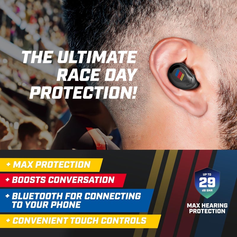 AXIL XCOR PRO NASCAR Wireless Earbuds Bluetooth â€” HearPRO Buds with Touch Control â€” Bluetooth Enhancement â€” Hearing Protection â€” Dust & Water Resistant â€” Wind Resistant True Wireless Earbuds - Image 2