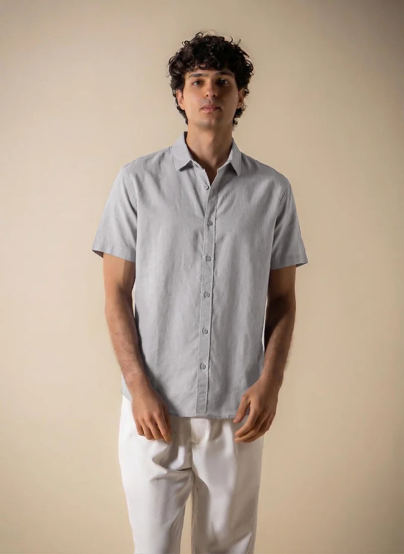 SHAPES LINEN COTTON BLEND RELAXED SHIRT