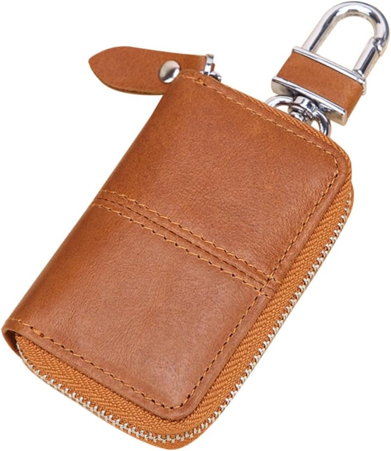 Car Key Holder Pouch Vintage Portable Key Case for Safe Storage Hanging Clasps for Easy Access - Image 1