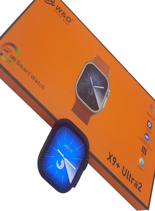 في & حول X9+ ULTRA 2 Series، شاشة سوبر أموليد 9 بوصة، يدعم الذكاء الاصطناعي، دردشة، GPT، GPS، NFC، بلوتوث، مكالمات V5، شاحن لاسلكي، أسود - Image 4