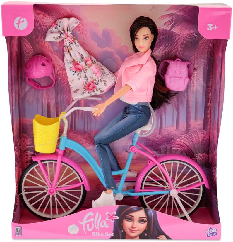 Fulla Doll with Bike and Helmet- Rolling Wheels for Realistic Riding Fun & Fashionable Outfit for Outdoor Adventures Ideal for Role-Play Storytelling and Pretend Travel Games for Kids - Image 2
