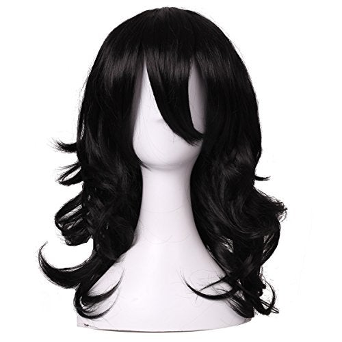 ColorGround Medium Long Wavy Anime Cosplay Wig for Men (Black Wavy) - Image 4