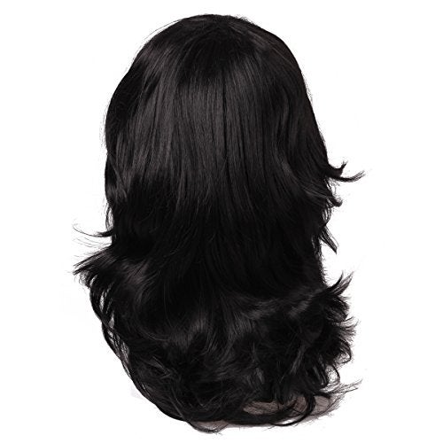ColorGround Medium Long Wavy Anime Cosplay Wig for Men (Black Wavy) - Image 3