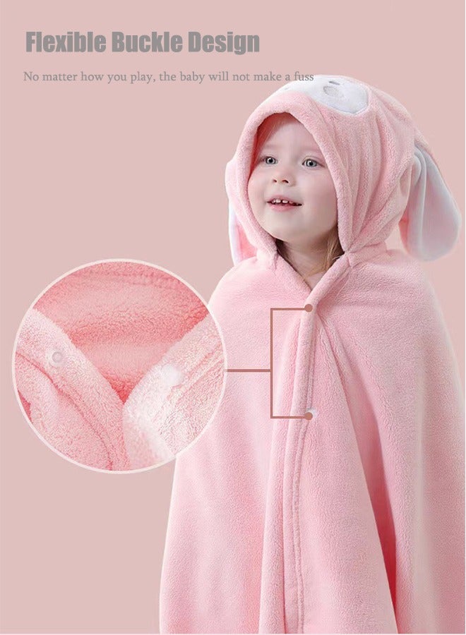 Hooded Baby Bathrobe - Super Absorbent, Quick Drying Bath Towel Cape, Lint Free Bath Towel Baby Kids Bathrobe For Newborns And Kids (140x70CM, 0-6 Years) - Image 4