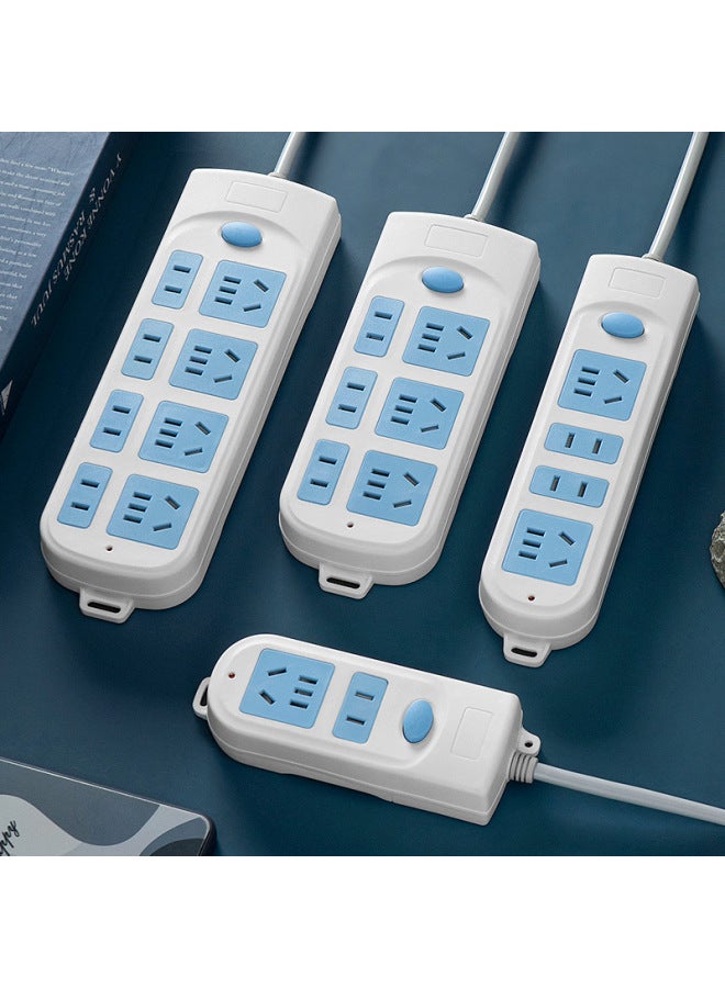 Storage Wood Grain Socket Usb Long Cable Home Office One-turn Multi-bit Hole Plug Power Plug Wiring Plug Board - Image 4