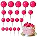 ASTARON 20 Pcs Ball Cake Topper Decorations Mini Balloons Cake Topper Sticks Hot Pink Balls Cake Picks Cake Topper Balls Cake Decorations for Wedding Birthday Cake Decorations - Image 2