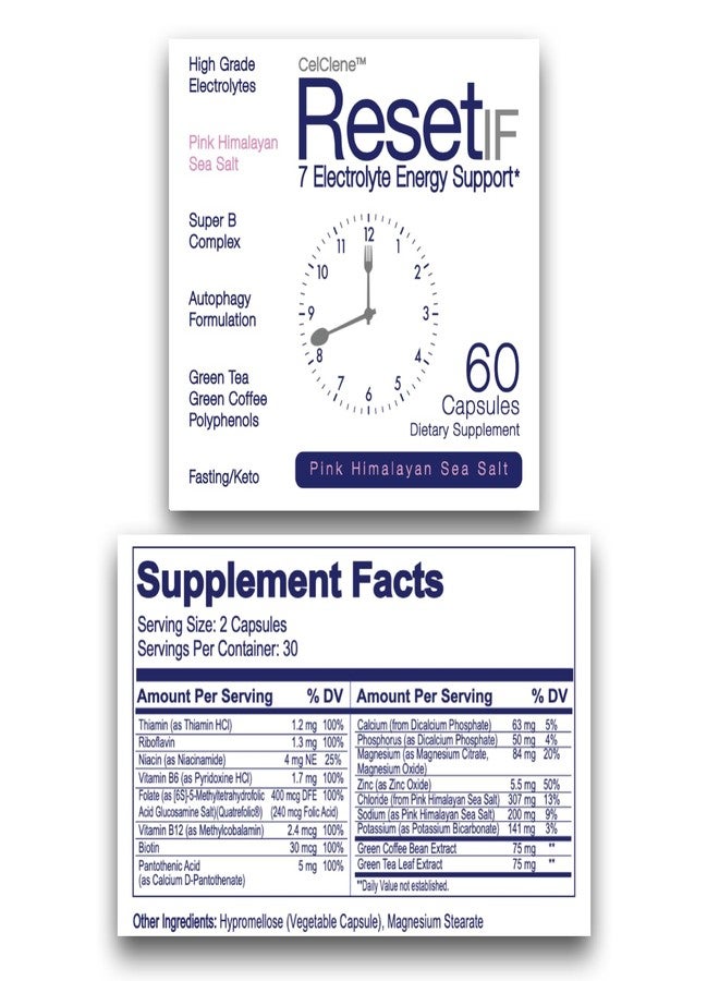 CELCLENE ResetIF، 7 إلكتروليتات، ميثيل B12 وميثيل فولات، مستخلصات الشاي الأخضر والقهوة الخضراء، فيتامينات ب المركبة، الزنك، 72 من المعادن النادرة - Image 4