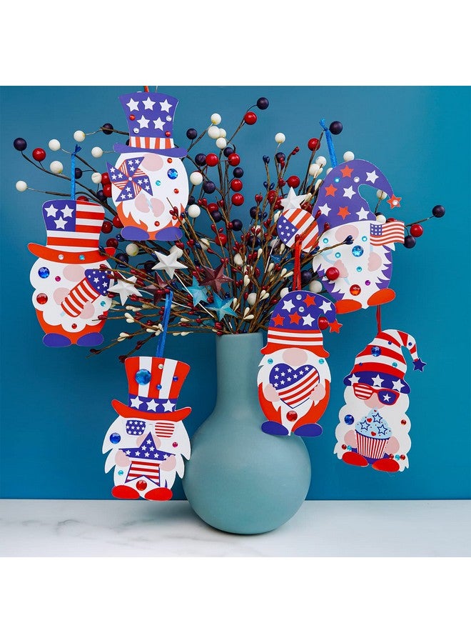 Winlyn 36 Sets 4th of July Craft Kits Patriotic Crafts DIY Gnome Ornaments Decorations Art Sets Gnome with Red White Blue USA Flag Star Patriotic Stickers for Kids Party Favors Classroom Activities - Image 2