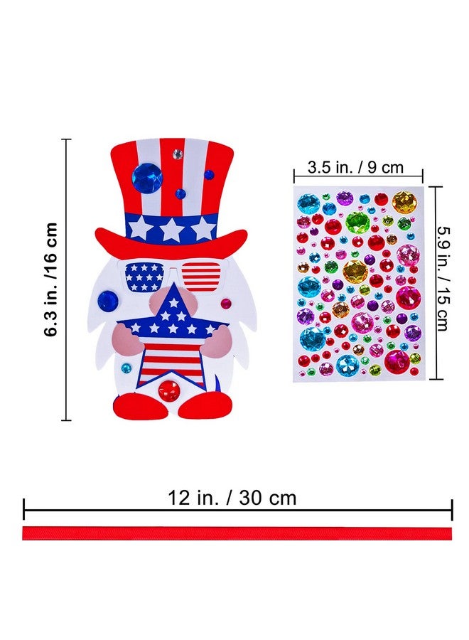 Winlyn 36 Sets 4th of July Craft Kits Patriotic Crafts DIY Gnome Ornaments Decorations Art Sets Gnome with Red White Blue USA Flag Star Patriotic Stickers for Kids Party Favors Classroom Activities - Image 5