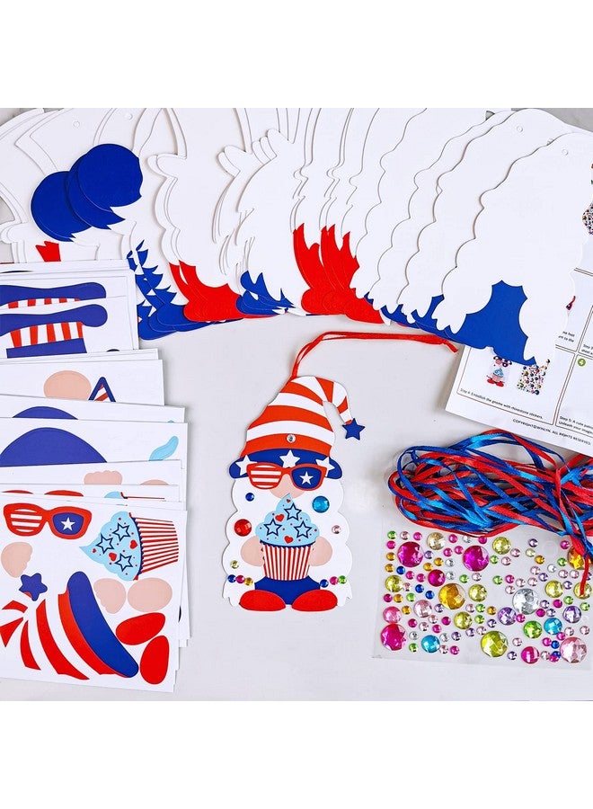 Winlyn 36 Sets 4th of July Craft Kits Patriotic Crafts DIY Gnome Ornaments Decorations Art Sets Gnome with Red White Blue USA Flag Star Patriotic Stickers for Kids Party Favors Classroom Activities - Image 4