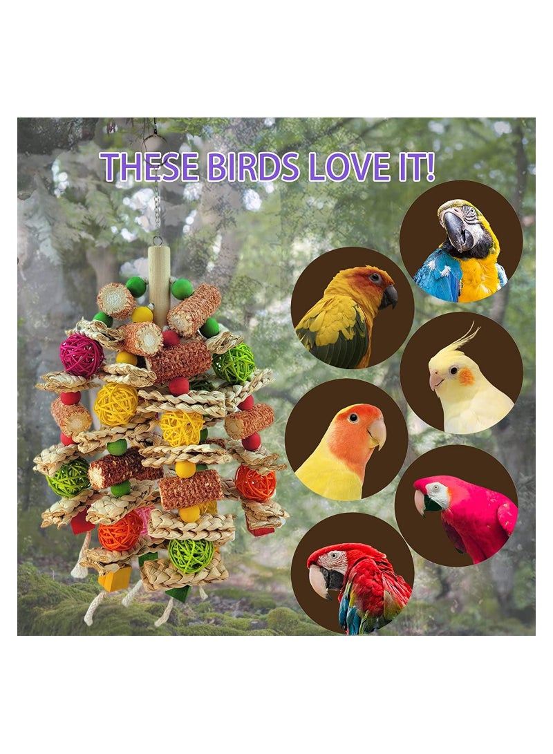 ألعاب الببغاء ، وألعاب كوز الذرة للمضغ الطبيعي ، وألعاب قفص خشبي مناسبة للرمادي الأفريقي ، وماكاو ، وببغاء أمازون وغيرها من ألعاب قفص الطيور الكبيرة ، وألعاب قفص الببغاء المحب للطيور. - Image 4