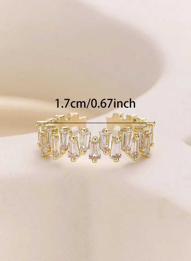 Take Two  Gold Tone Baguette Crystal Ring for Women | Best Price UAE