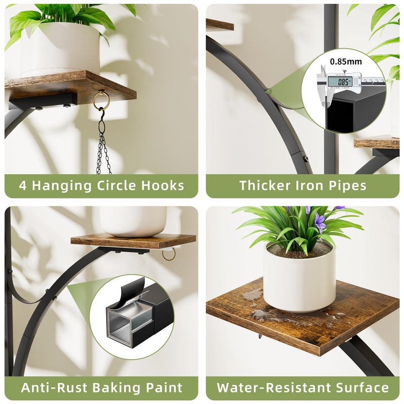 LATIBELL Plant Stand Indoor with Grow Lights - 2 Pack Corner Plant Shelf, 6 Tiered 47'' Indoor Plant Stands for Multiple Plants, K-Shaped Plant Rack Display Holder, Flower Stands for Living Room Patio Home - Image 5