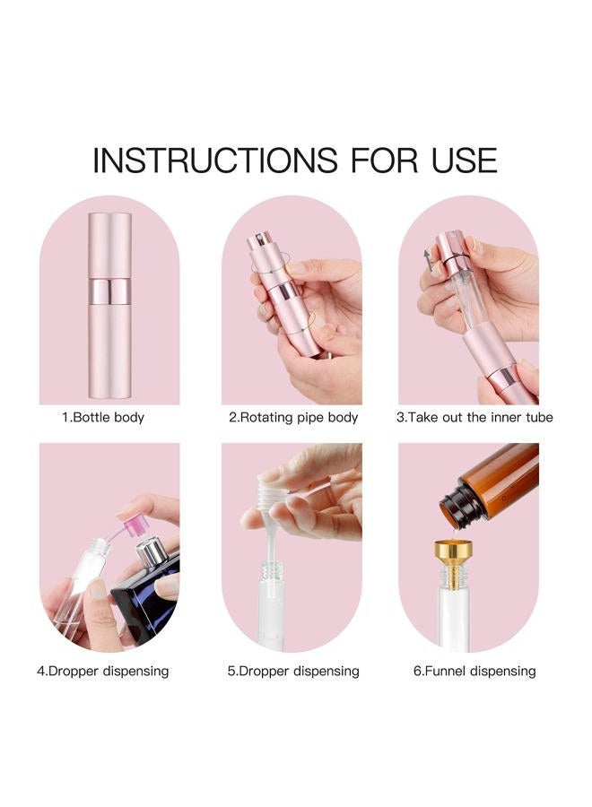 Tekson 5PCS 8ml Travel Perfume Atomizer Refillable, Mini Cologne Spray Bottle Empty, Small Aftershave Portable Sprayer for Liquid Dispenser (Five Colors) - Image 5
