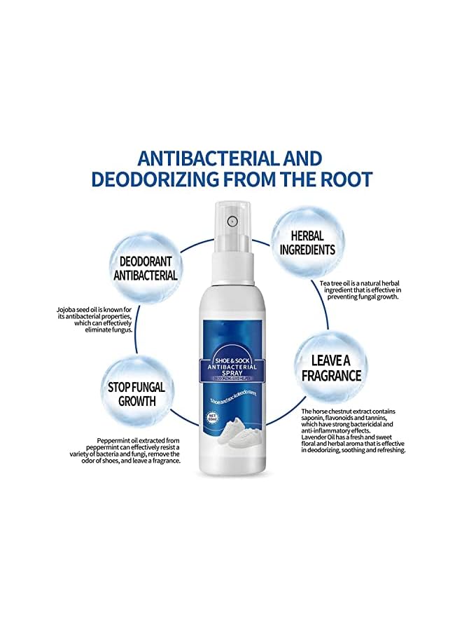 Generic Shoe & Shock Antibacterial Deodorant Spray Foot Odor Eliminator Shoe Deodorizer,Muti-Purpose Foot Odor Control Odor Eaters for Shoes Sneakers Boots Sandals (2 Pcs)  - Image 5