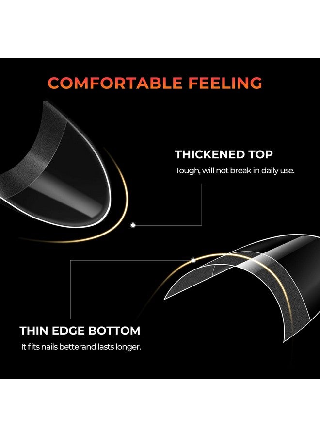 Ranrose Short Almond Nail Tips 240PCS Half Matte Soft Gel Nail Tips 12 Sizes Short Almond Half Cover False Nails with Handles for Press on Nails Extension Art Home & DIY Nail Salon with Box - Image 3