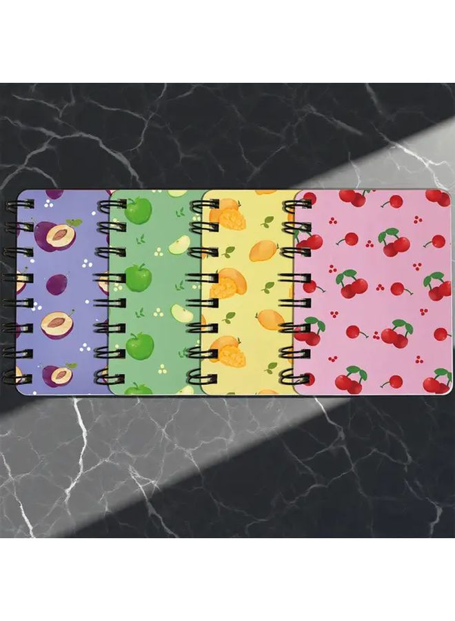 دفتر ملاحظات صغير وردي حلقي بحجم الجيب 80 ورقة ورق فارغ غلاف فواكه - Image 4
