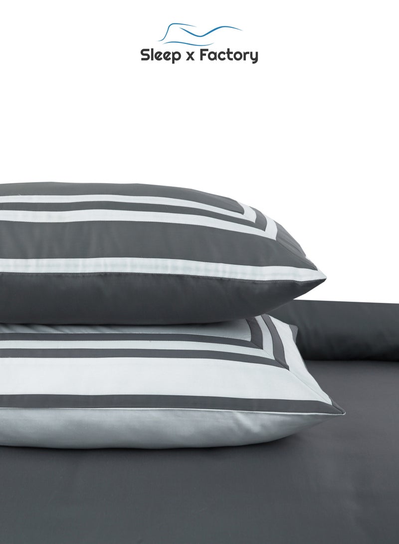 Sleep x Factory Luxury Cotton Satin Hotel Bedding Set – Embroidered – 6 Pieces – Without Filling - Image 4