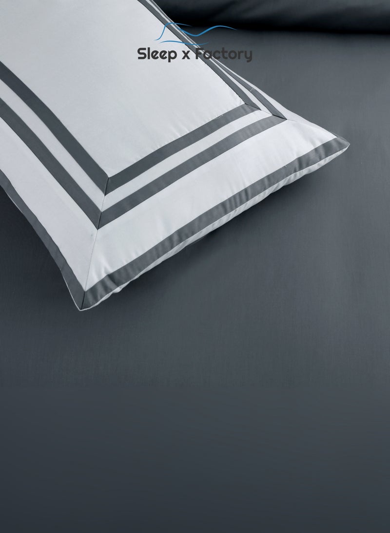 Sleep x Factory Luxury Cotton Satin Hotel Bedding Set – Embroidered – 6 Pieces – Without Filling - Image 5