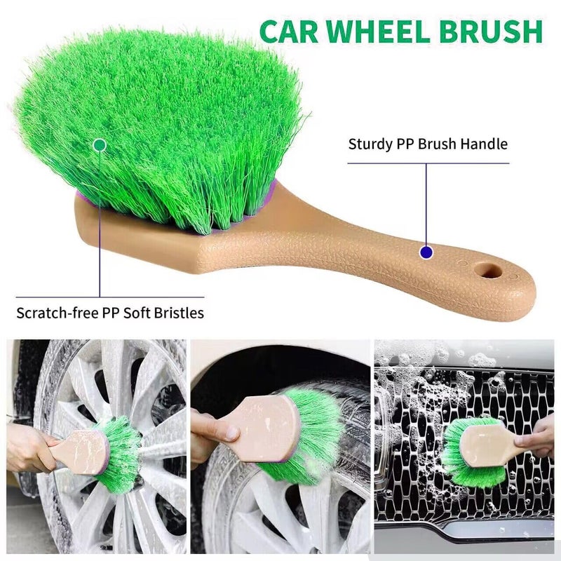 Stemni Car Wash Kit, 62'' Car Wash Brush with Long Handle, Soft Bristle Scratch-Free Car Detailing Brush Cleaning Kit, with Wash Mitt Towel Window Squeegee Tire Brush for Car SUV Truck RV Cleaning - Image 5