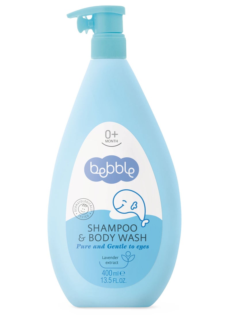 Bebble Baby Shampoo and Body Wash | No Tears | Free of Paraben Sulphate | 400 ml - Image 1