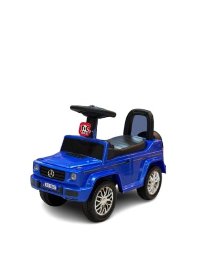 Luxury Jeep-shaped ride-on car for children – Rock Rider – Foot-powered with steering wheel – Blue