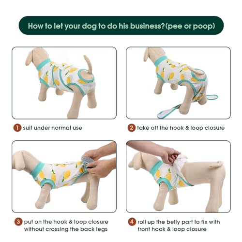 Kuoser Recovery Suit for Dogs Cats After Surgery, Professional Pet Recovery Shirt Dog Abdominal Wounds Bandages, Substitute E-Collar & Cone,Prevent Licking Dog Onesies Pet Surgery Recovery Suit - Image 4