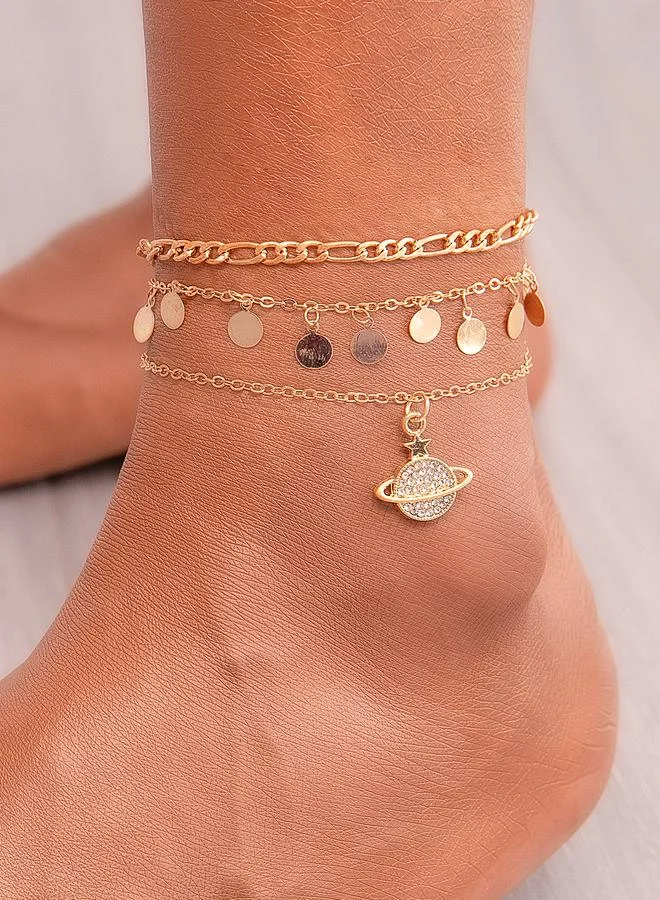 Take Two Set of 3 - Planet Charm Anklet