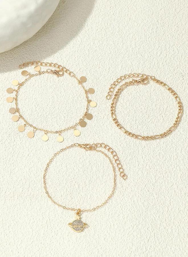 Take Two Set of 3 - Planet Charm Anklet