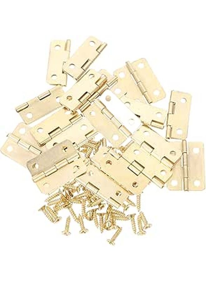 Iron Jewelry Box Hinges 20 Pack Compact Design Easy Install with Screws for Craft Projects - Image 1