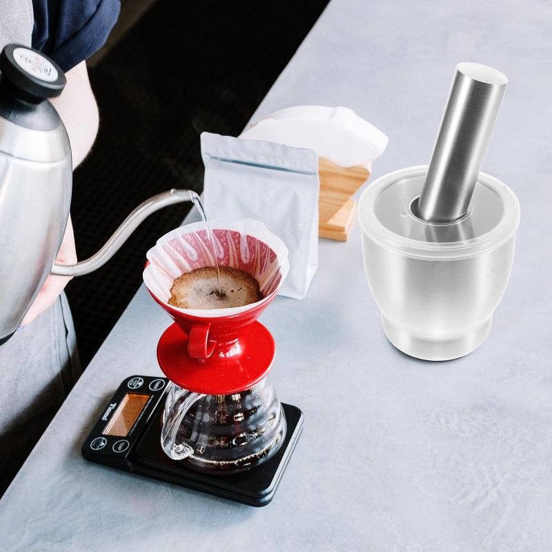 Vanzack Stainless Steel Garlic Mortar and Pestle Set with Lid - Image 5