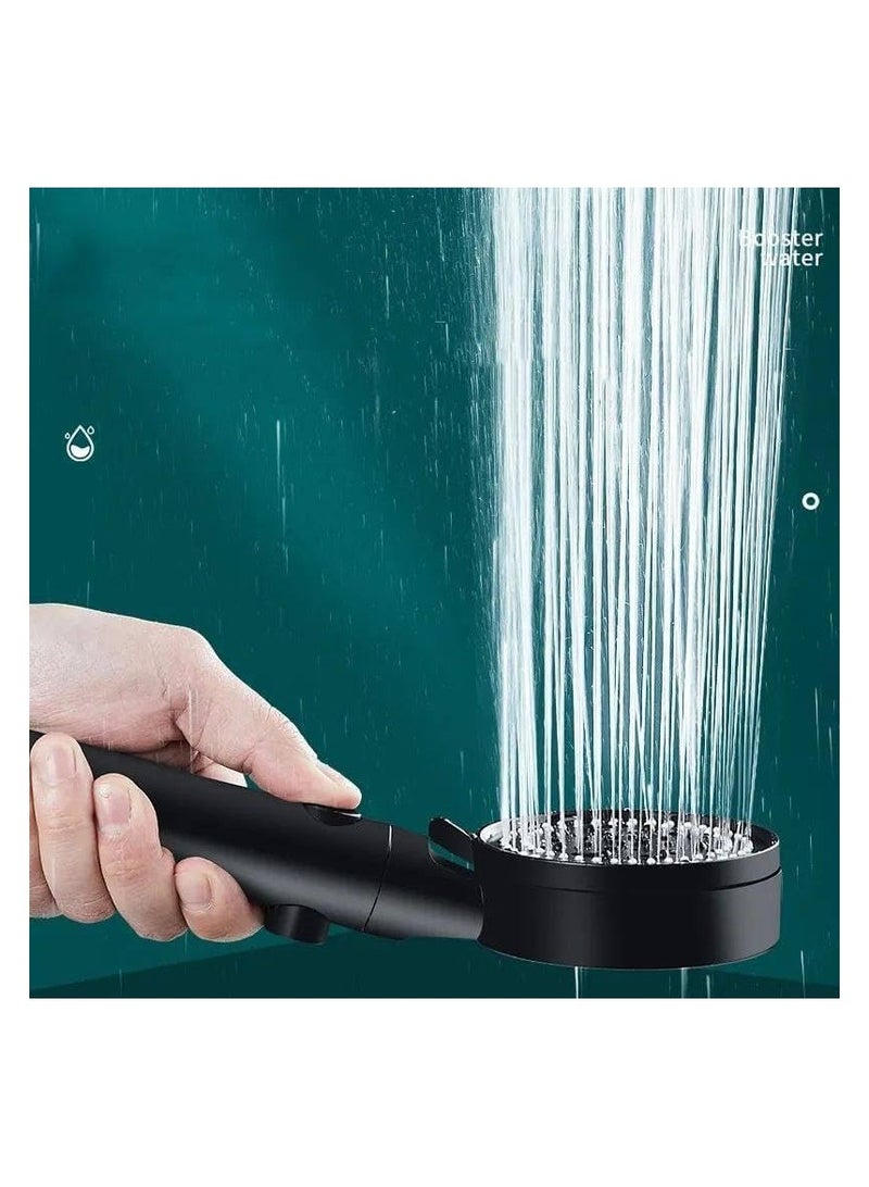 Shower Headset Black + Hose 1.5M Black + Black Shower Hanger  - Image 1