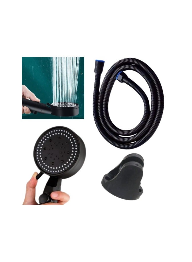 Shower Headset Black + Hose 1.5M Black + Black Shower Hanger  - Image 4