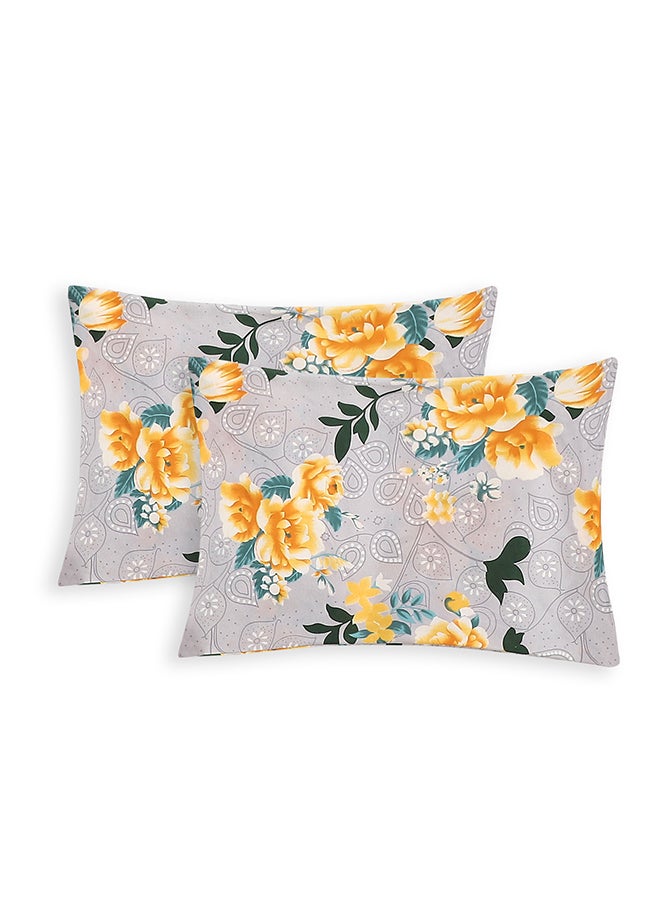 Status Contract Spring Summer Collection-Cotton Rich Double Bedsheet with 2 Pillow Covers for Bed Room, Home, Hotel-120 GSM, Yellow Rose, 210 X 215 Cm  - Image 3
